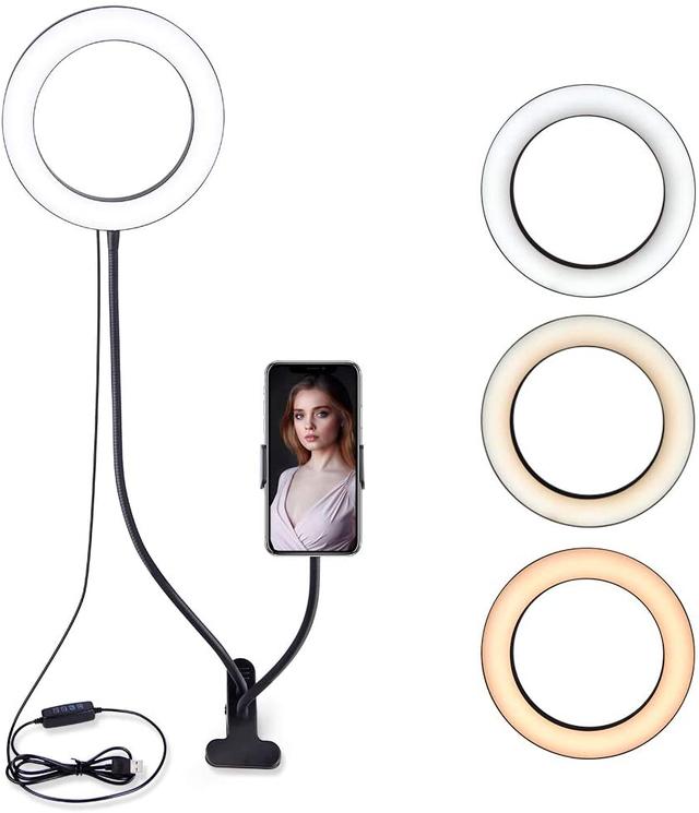 Лампа лед на прищепке с гибким держателем для телефона Professional Live Stream