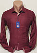 Сорочка чоловіча Passero vd-0053 бордова приталені однотонна Туреччина текстиль Оксфорд M, фото 6