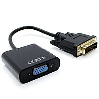 Адаптер перехідник DVI-D to VGA Dual Link моніторний конвертор для відеокарти на кабелі 1080P