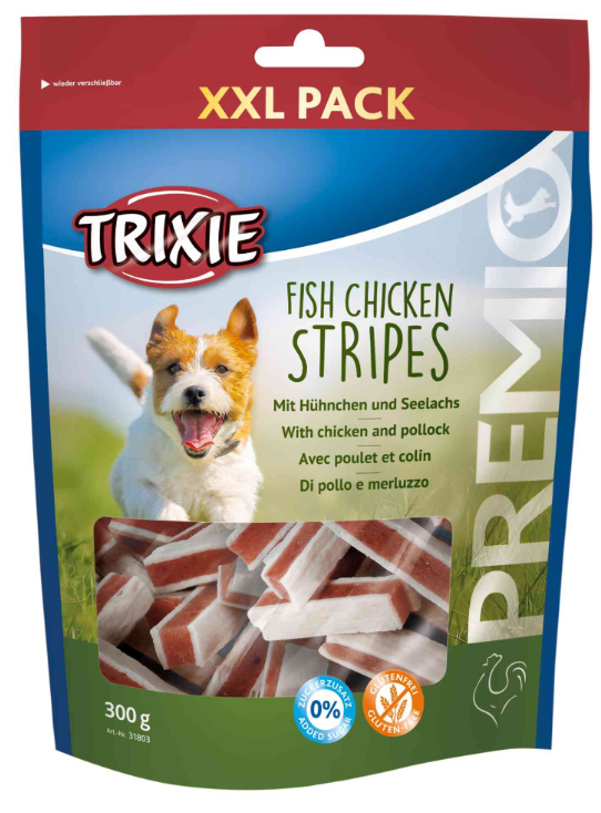 Trixie TX-31803 Premio Chicken and Pollock Stripes XXL 300г - ласощі риба-курча для собак