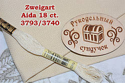 Aida Zweigart 18 карат. Fein-Aida 3793/3740 Темний екрю (Dark Ecru) - 50*55 см