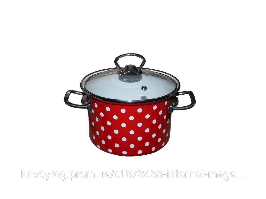 Каструля ем. 2л циліндрична Саксонія червона (I83110) ТМ IDILIA, фото 1