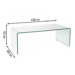 Великий прямокутний стіл Signal Priam A 120х60х42см з прозорого скла для вітальні модерн