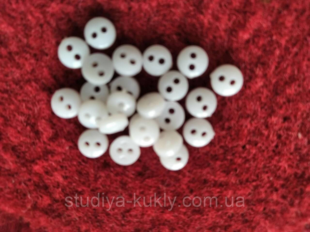 Гудзик для ляльок міні 6мм. Білий, № 6.54, фото 1