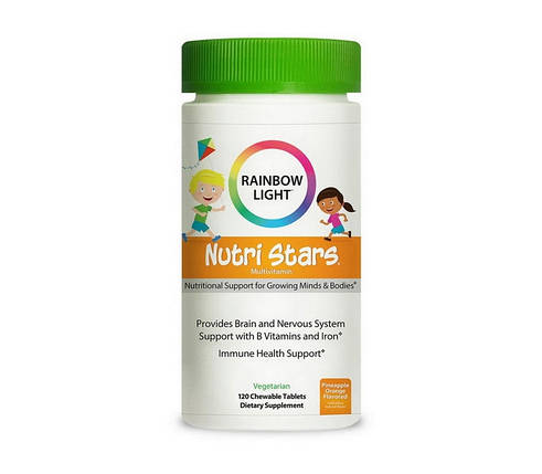 Вітаміни для дітей Rainbow Light Nutri Stars Multivitamin 120 chewable таб ананас апельсин, фото 1