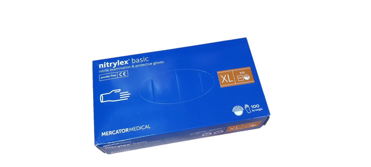 Нітрилові рукавички Nitrylex basik (100 штук розмір XL)
