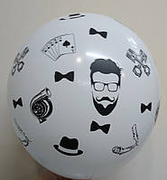 Повітряні кулі пастель чоловічі 100% мужик на білому поштучно 12" ( 30 см) Бельгія