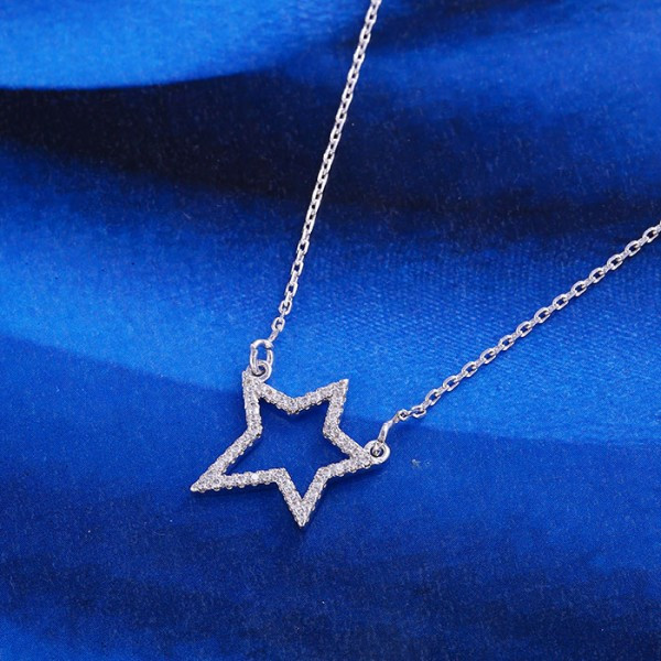 Кулон біжутерія зірка з фіанітам