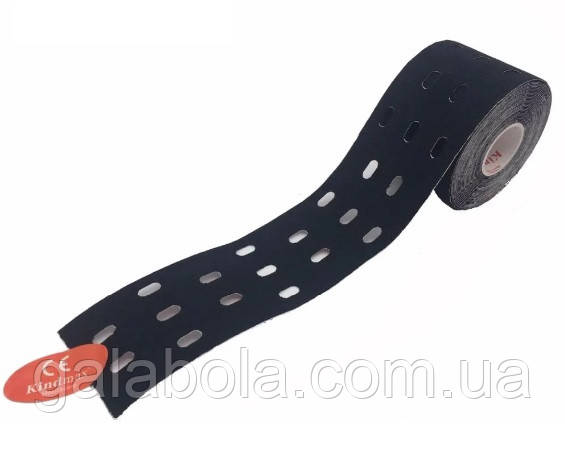 Кинезио тейп KINDMAX Punch (с перфорацией) Черный, фото 1