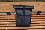 Рюкзак Roll Top / Рюкзак чоловічий - жіночий / Рюкзак для Ноутбука / Рюкзак мужской черный / рюкзак городской, фото 4