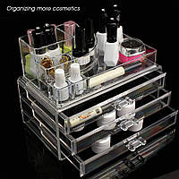 Акриловый органайзер для косметики настольный Cosmetic Organizer 3 Drawers! Полезный