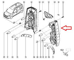 Ліхтар задній лівий Renault Dokker (Рено Докер). Виробник Renault — 265556730R