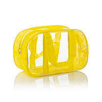 Комбинированная сумка в роддом из спанбонда и прозрачной пленки ПВХ, размер M(40*25*20), цвет Лимон