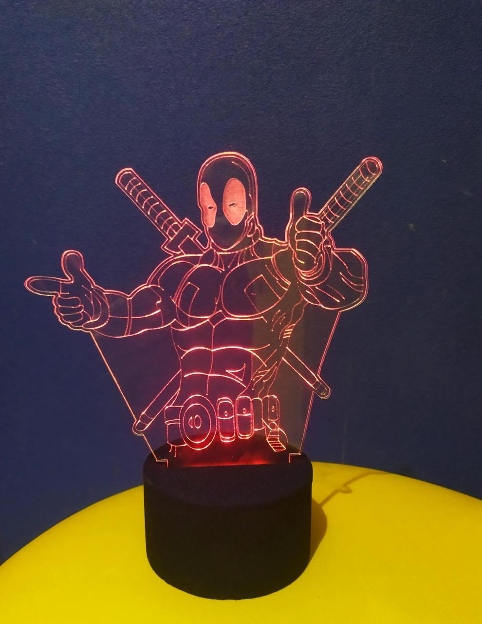 3d-світильник Халк, 3д-нічник, кілька підсвічувань (батарейка+220В), фото 1