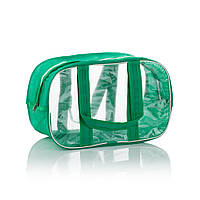 Комбинированная сумка в роддом из спанбонда и прозрачной пленки ПВХ, размер L(50*32*23), цвет Зеленый