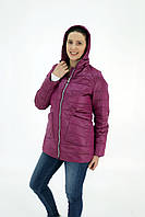 Жіноча демісезонна куртка з накладною кишенею, модель Юлія, вишнева, розмір 48