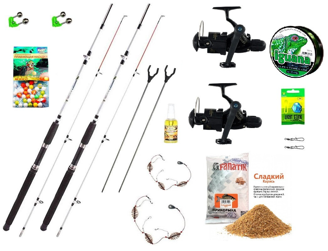 Рибальський набір Спінінг Crocodille (2 шт.) + котушка Cobra (2 шт.) +Подарок!, фото 1