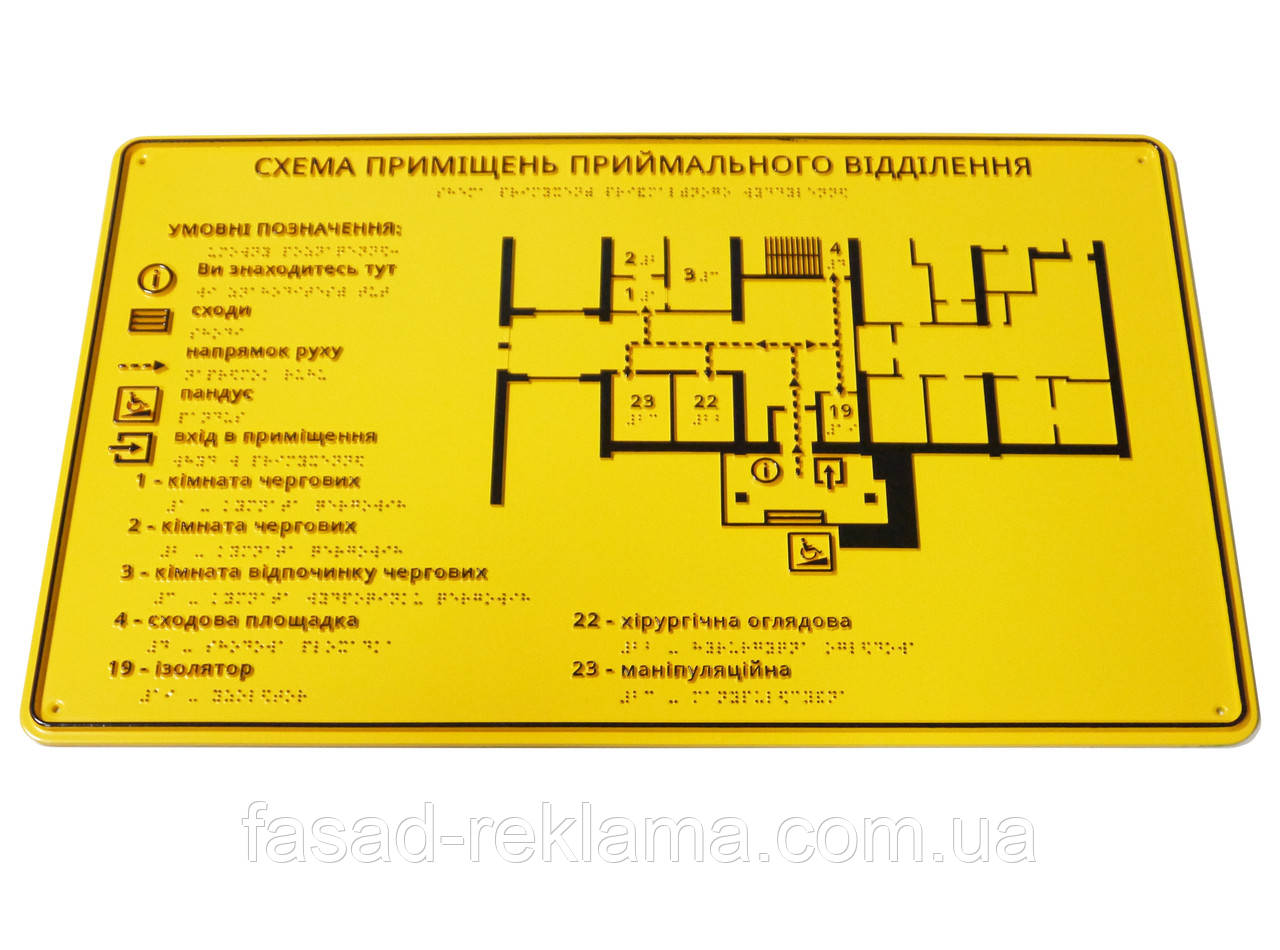 Мнемосхема тактильна для сліпих та слабозорих