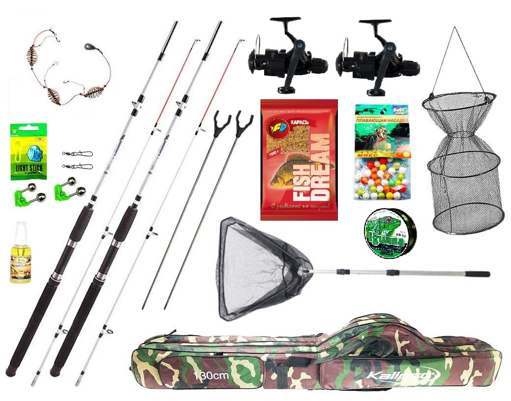 Рибальський набір Спінінг Crocodille (2 шт.) + котушка Cobra (2 шт.) + Чобот + Чохол + Подарунок!, фото 1