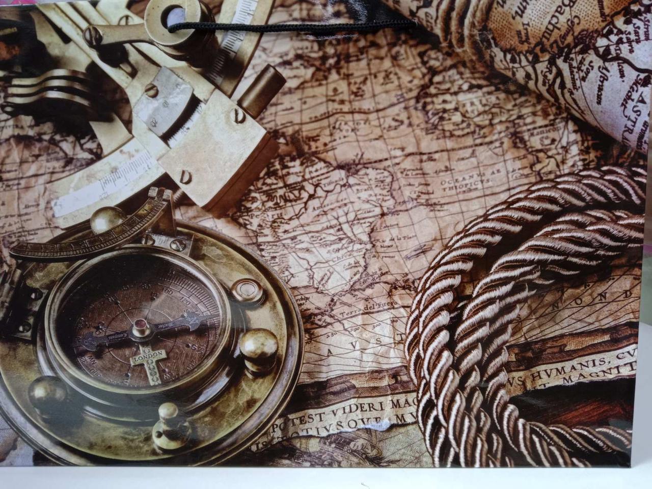 Чоловік Подарунковий Пакет Ггант з малюнком морську подорож 46 на 33 см 1 шт, фото 1