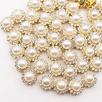 Страз пришивной 10 мм Гудзичок з намистиною