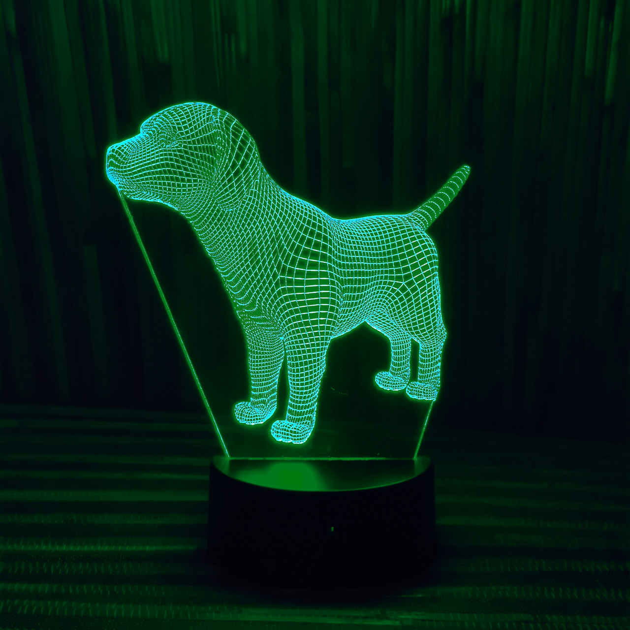 Світильник-нічник подарунок собака зелений AVA-000061