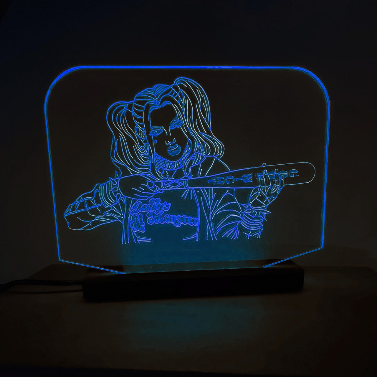 Світильник-нічник Харлі Квін (Harley Quinn) синій AVA-000116