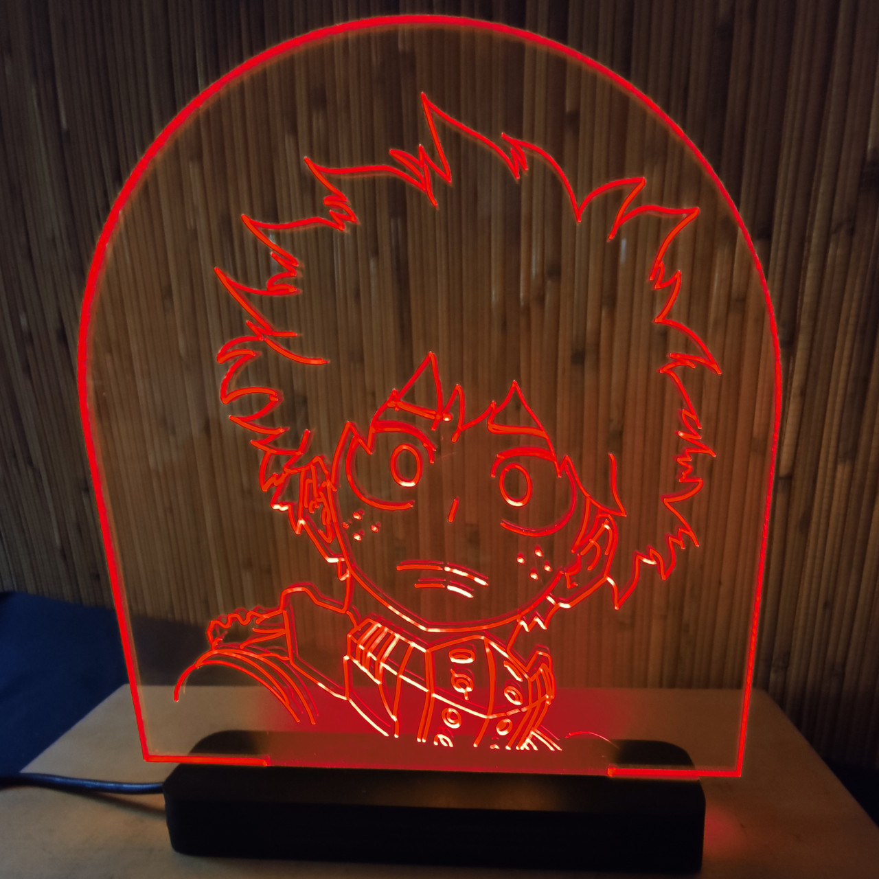 Світильник-нічник Ізуку Мідорія (Izuku Midoriya) червоний AVA-000149
