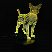 Світильник-нічник Кішка жовтий AVA-000167