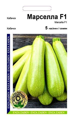Насіння кабачка Марселла F1, 5 насінин — ранній гібрид, кущовий, світлий Enza Zaden