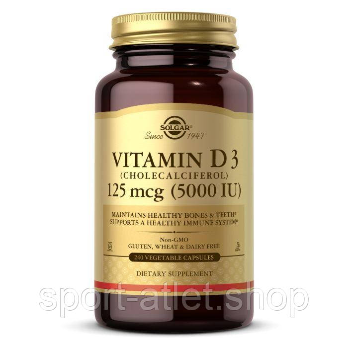 Вітаміни та мінерали Solgar Vitamin D3 125 mcg, 240 вегакапсул