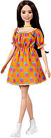 Кукла Барби Модница Barbie Fashionistas Doll with Long Brunette Hair Wearing Polka Dot Orange Dress 160 GRB52