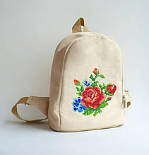 Рюкзак пошитий під вишивку Троянда ніжність
