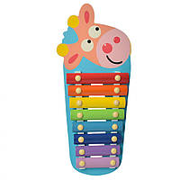 Дитяча іграшка Ксилофон WW-189 дерев'яний  Корівка