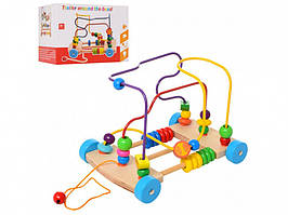 Розвиваюча іграшка каталка з лабіринтом MD 1241 дерев'яна  1241-1