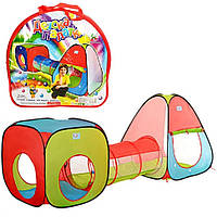 Дитяча ігрова палатка з тунелем M 2958, 2 будиночка і 1 труба