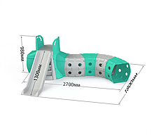 Дитяча Гірка з тунелем DOLONI-TOYS 01470 /, 3 різних кольори  Сіро-бірюзова