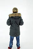 Зимова чорна підліткова куртка, Макс Джинс, 140-170, фото 3