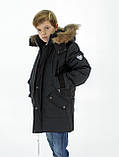Зимова чорна підліткова куртка, Макс Джинс, 140-170, фото 2