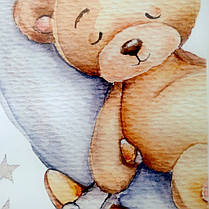 Вінілові наклейки на стіну, шафа в дитячу "ведмедик спить на місяці" 84см*64см (лист 30*90см), фото 2