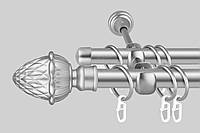 Карниз для штор двухрядный металлический 25 мм