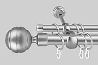 Карниз для штор двухрядный металлический 19 мм (комплект)