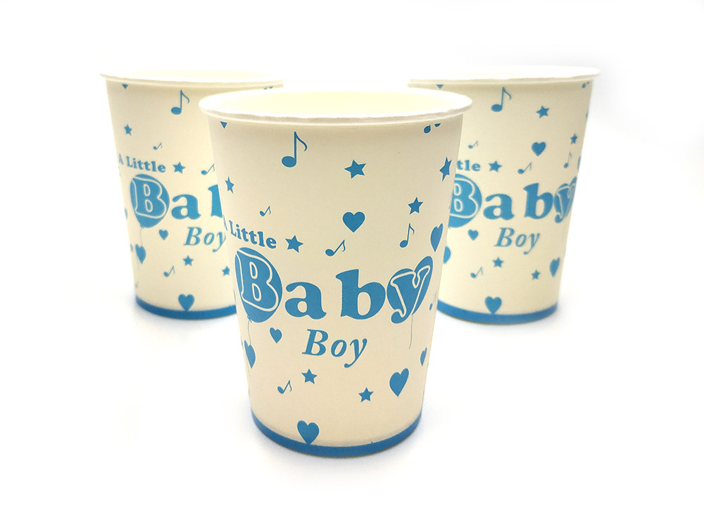 Стаканчики 10шт. в стилі Baby Boy хлопчик (набір 10шт), паперові одноразові 250мл. на День народження -