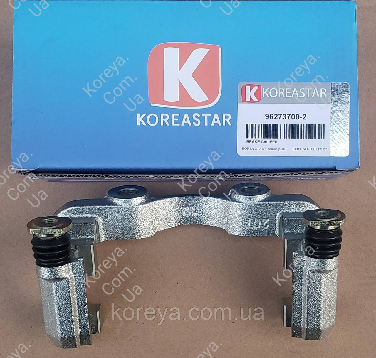 Скоба супорту гальмівного переднього Ланос 1.5, Сенс KoreaStar (з напрямними та пильовиками) 96273700-2, фото 1