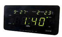 Настольные часы с подсветкой CX 2158 green, Электронные часы, будильник, настольные часы