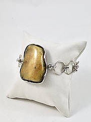 Браслет срібний з бурштином 1047BRC-m