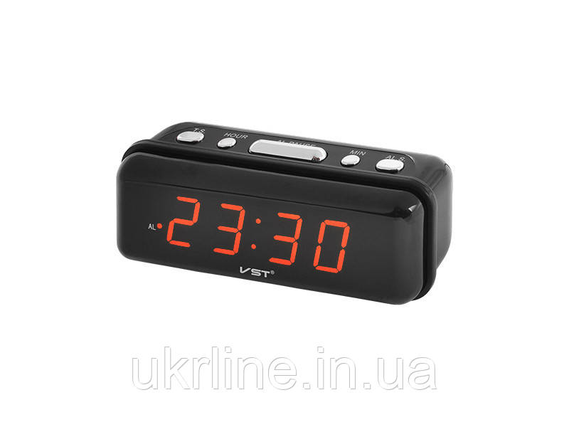 Настінний годинник з підсвічуванням VST 738 red, електронний годинник, будильник, настільний годинник, фото 1