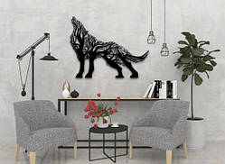 Деревянная картина Волк из веток