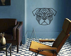 Деревянная картина Мопс