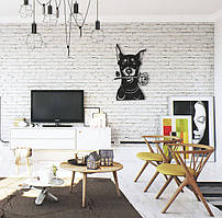 Деревянная картина Доберман с розой